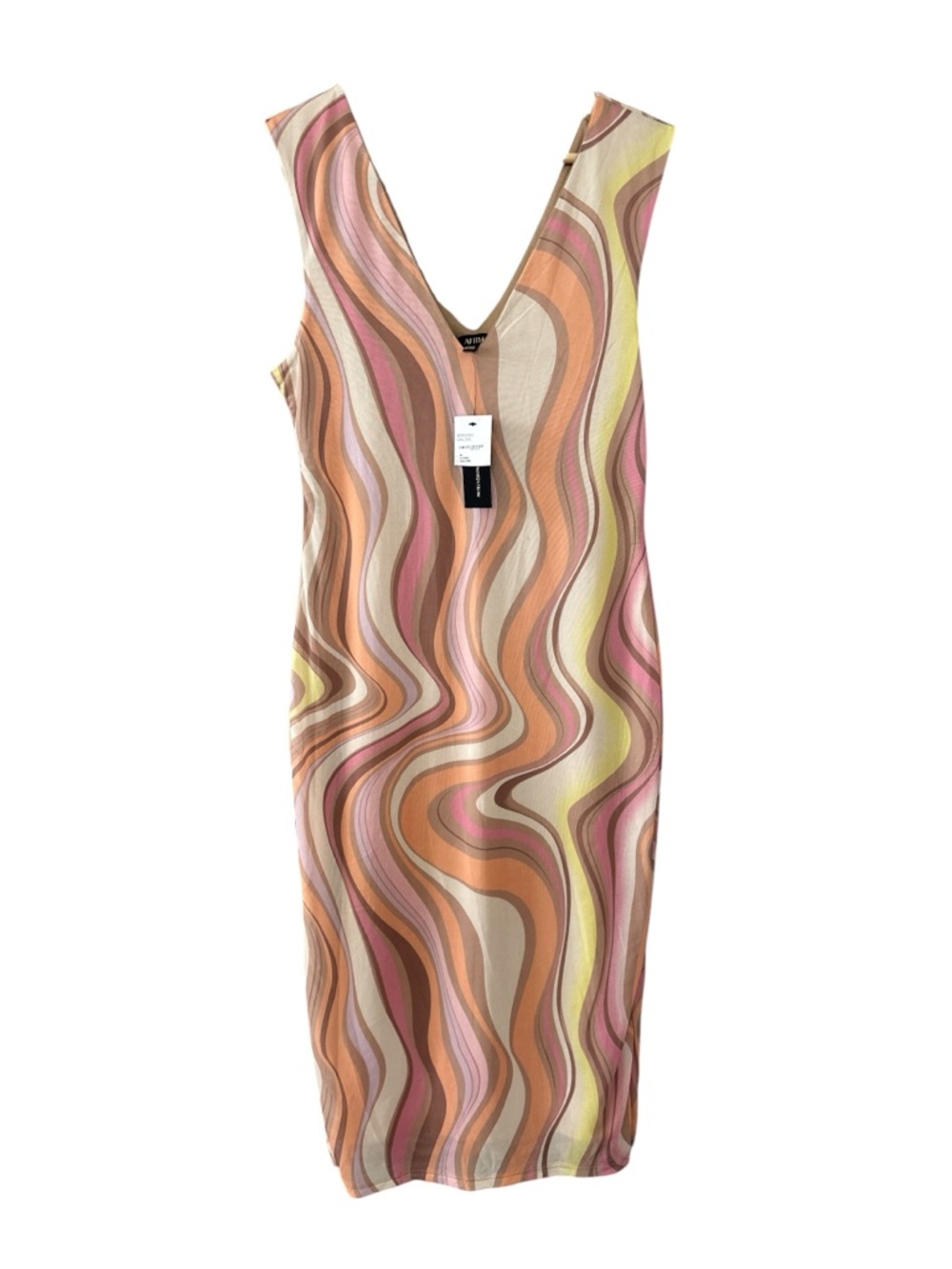 AFRM Ariana Mesh Bodycon Dress in Coral Swirl - Picture 3 of 9